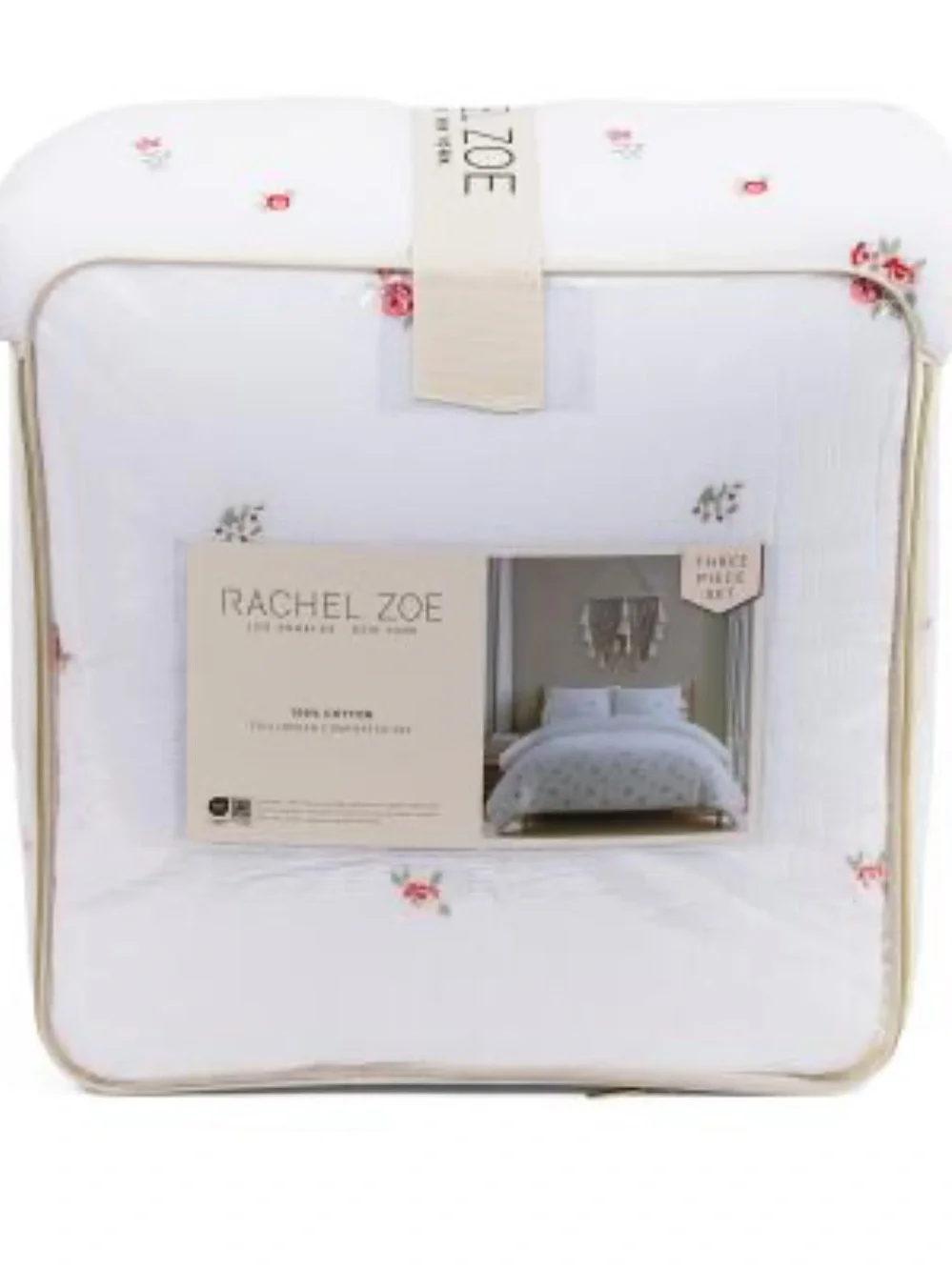 Rachel Zoe Needlepoint Floral Quilted Bedding Set